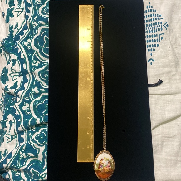 Vintage Victorian Hand Painted Necklace - Picture 9 of 14